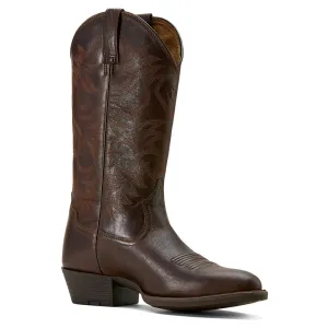 10061279 Ariat Men's Heritage R Toe Western Boot - Burnished Chocolate