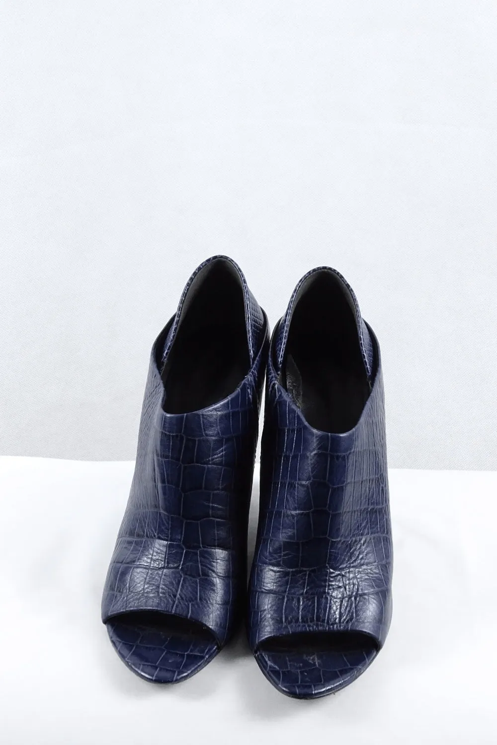 Alexander Wang Croc Print Blue Wedges 41