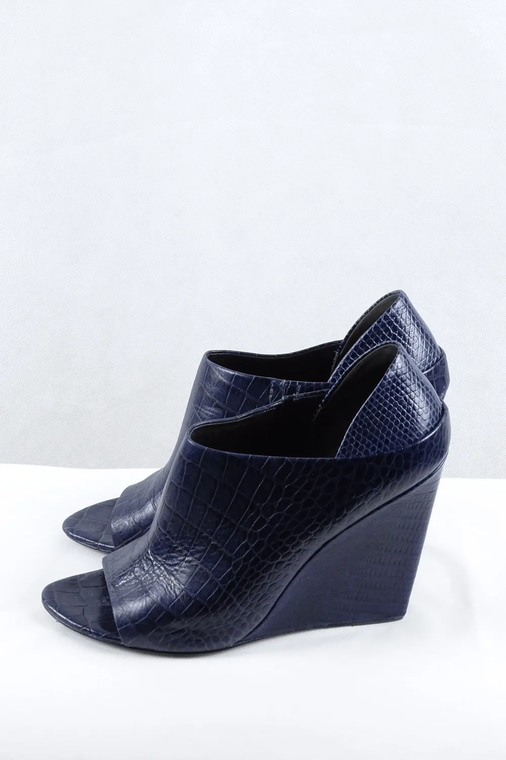 Alexander Wang Croc Print Blue Wedges 41