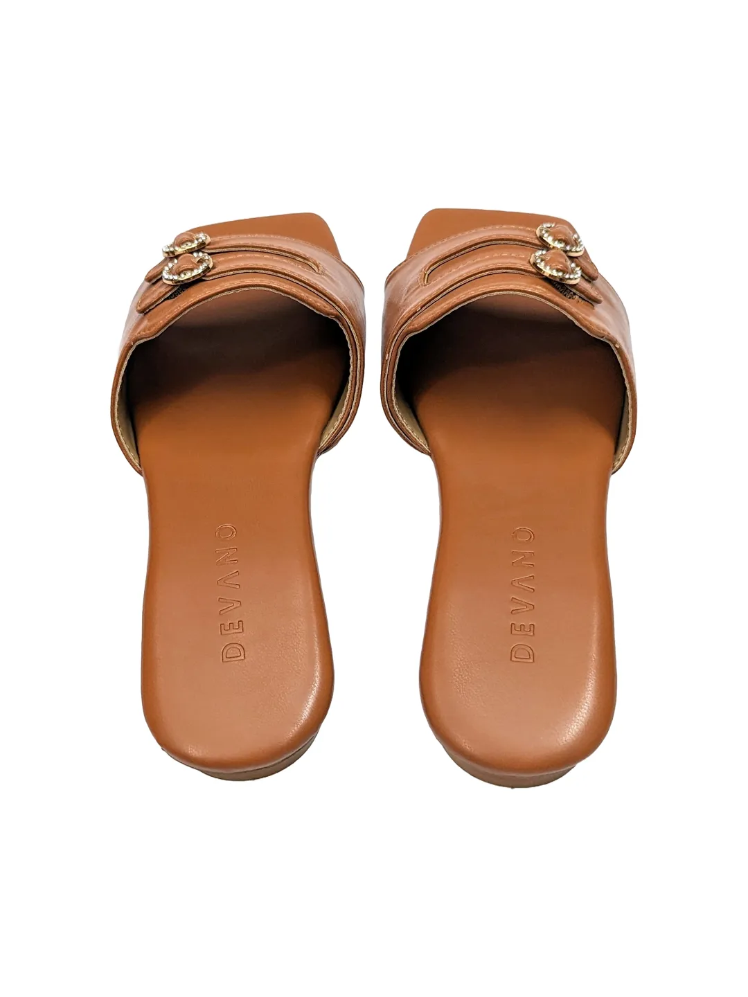 Aria Double Buckle Flats Tan