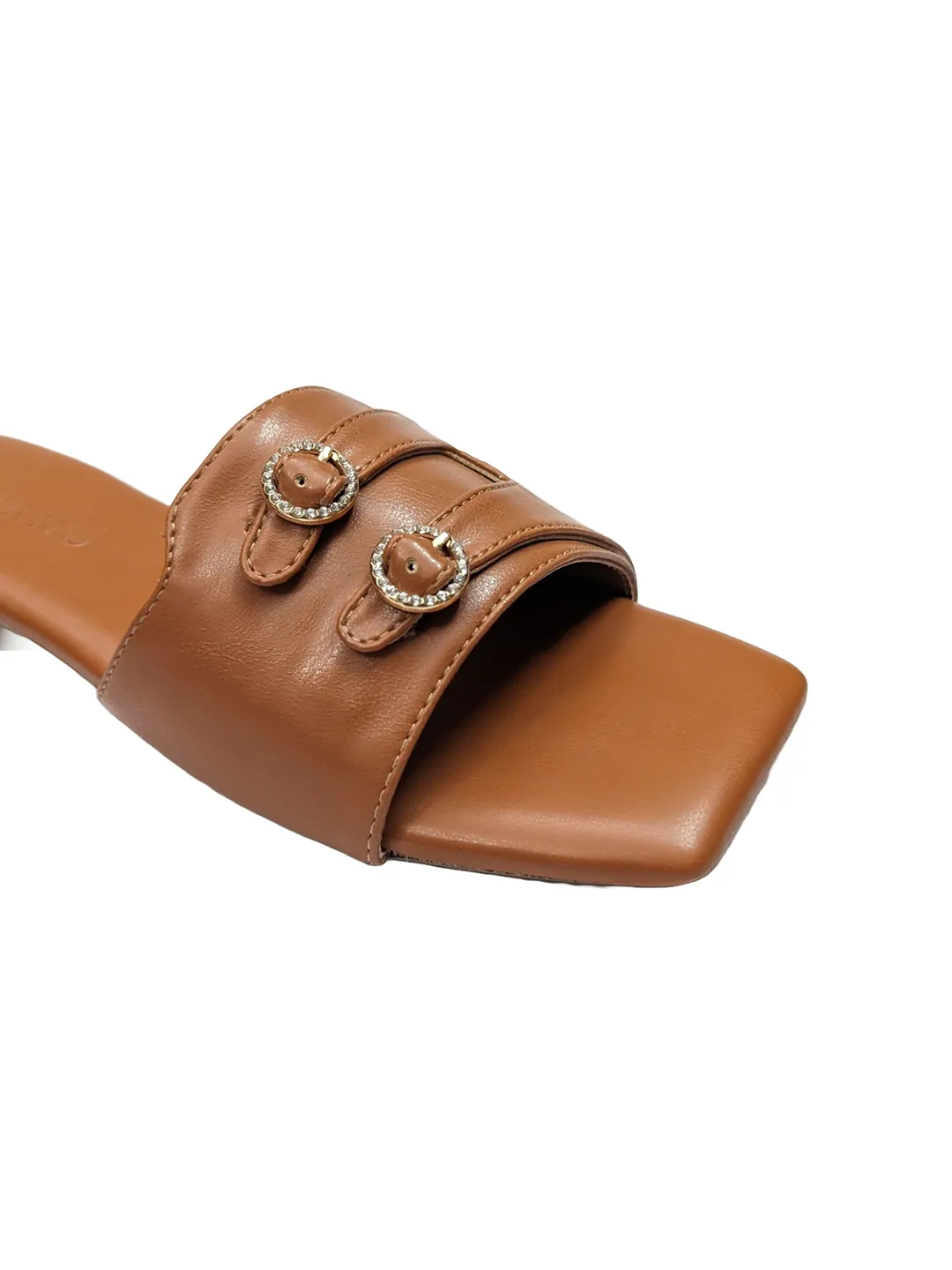 Aria Double Buckle Flats Tan