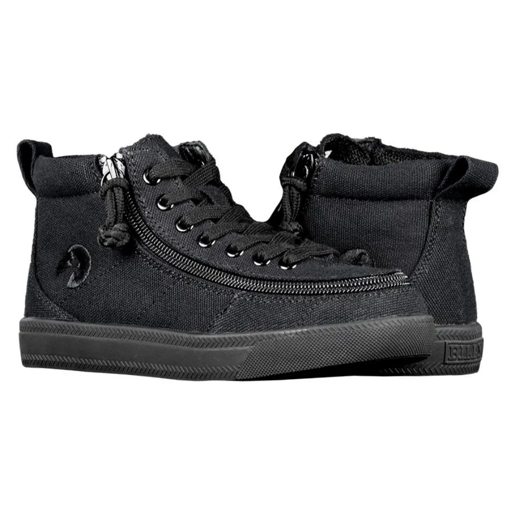 Billy Footwear (Kids) DR II Fit - High Top DR II Black to the Floor Canvas Shoes