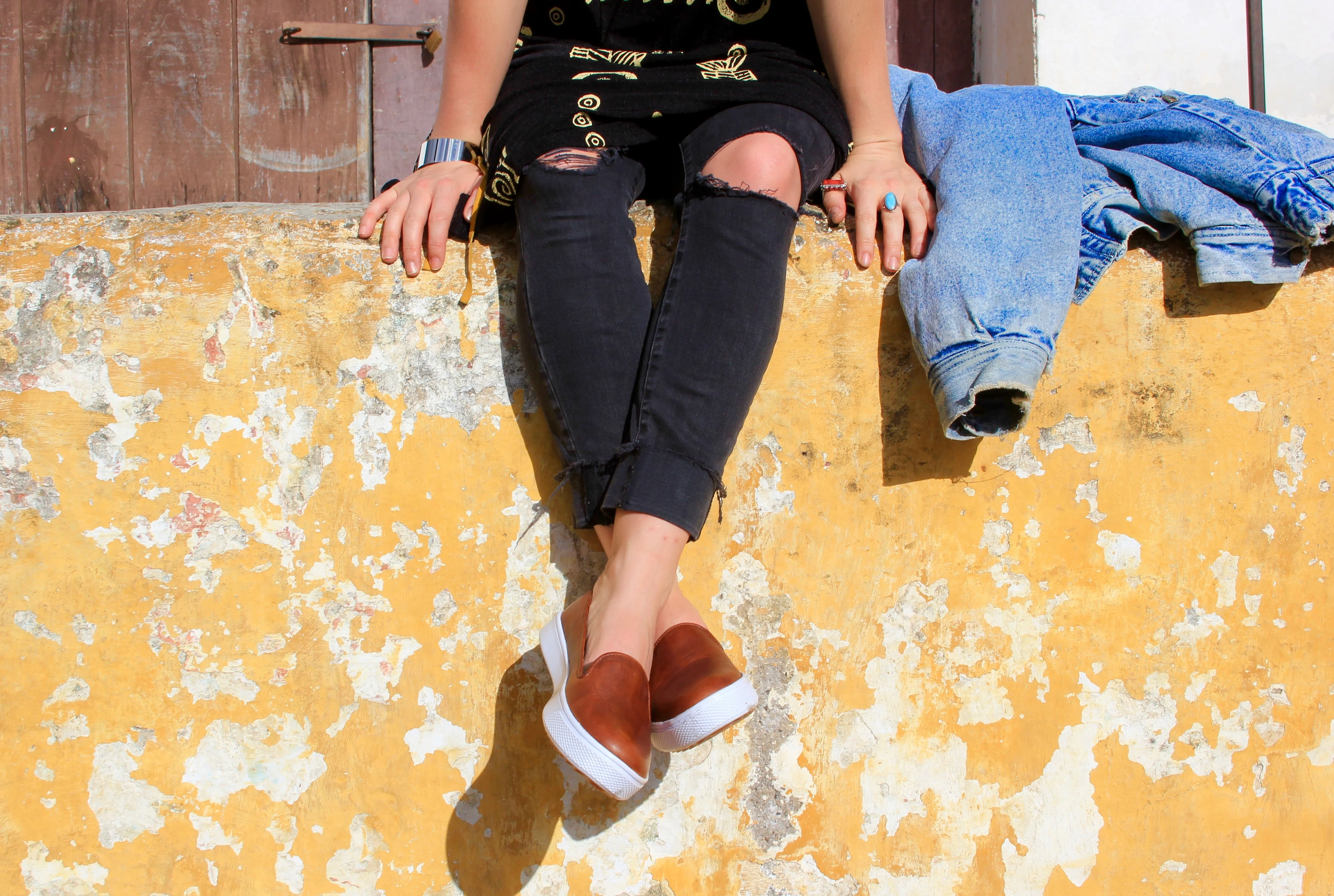 Black Leather Adventure Sneaker