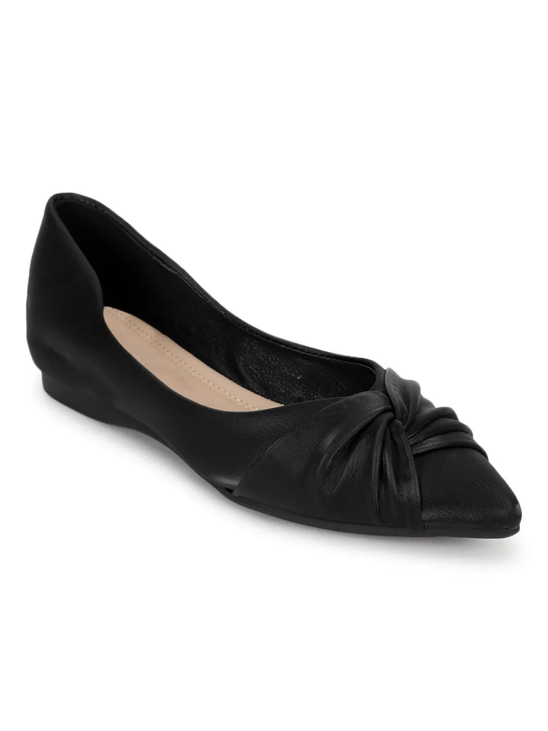 Black PU Slip-On Stylish Ballerina (TC-RS3647-BLK)