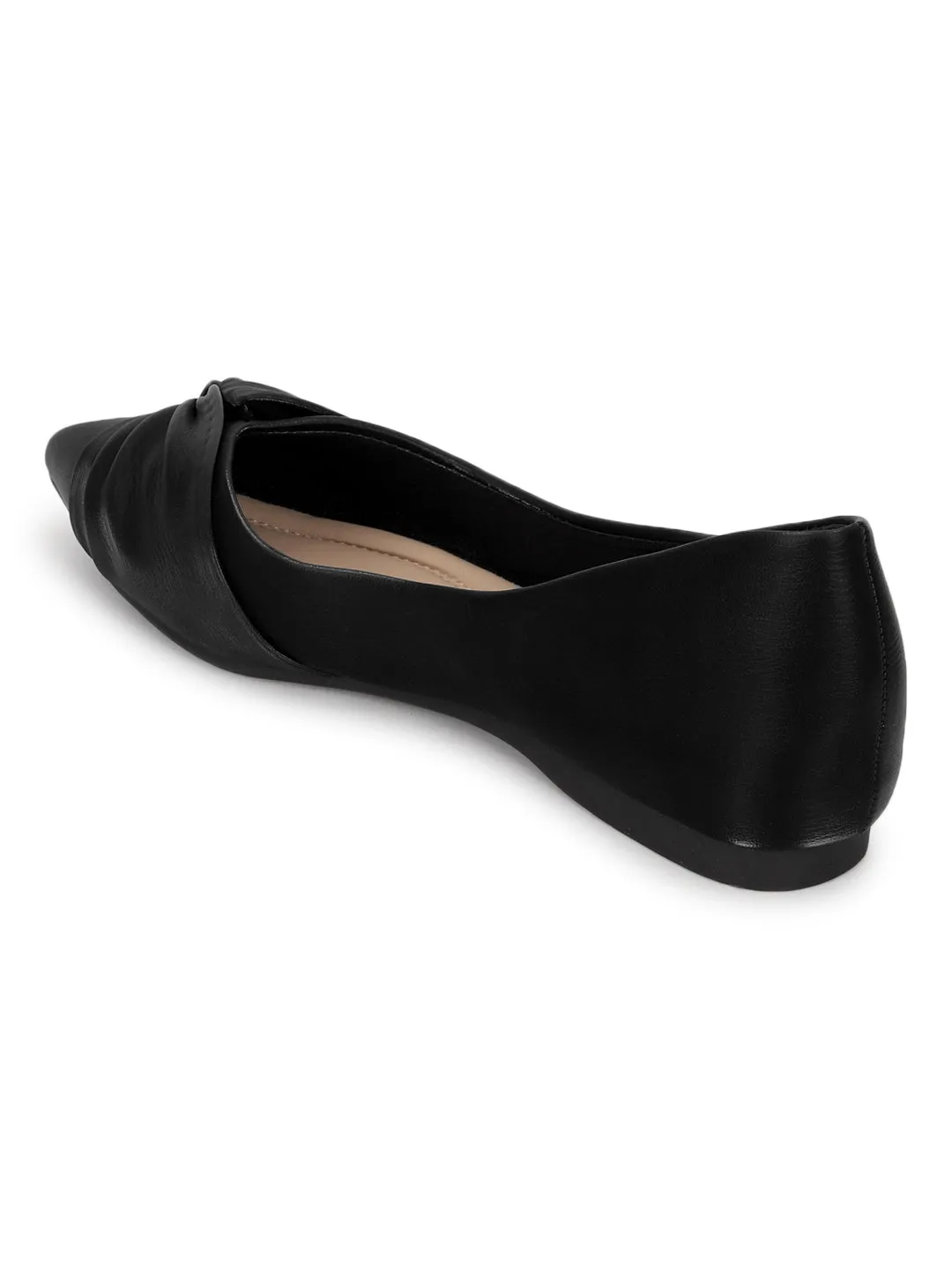 Black PU Slip-On Stylish Ballerina (TC-RS3647-BLK)