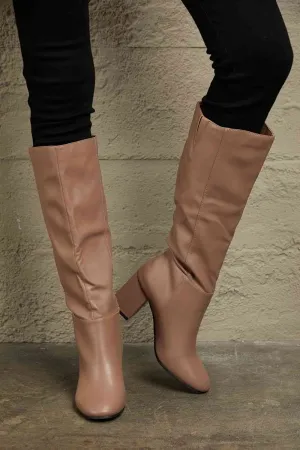 Block Heel Knee Boots