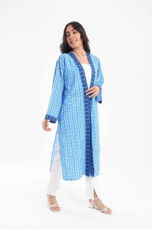 Blue Printed Kimono