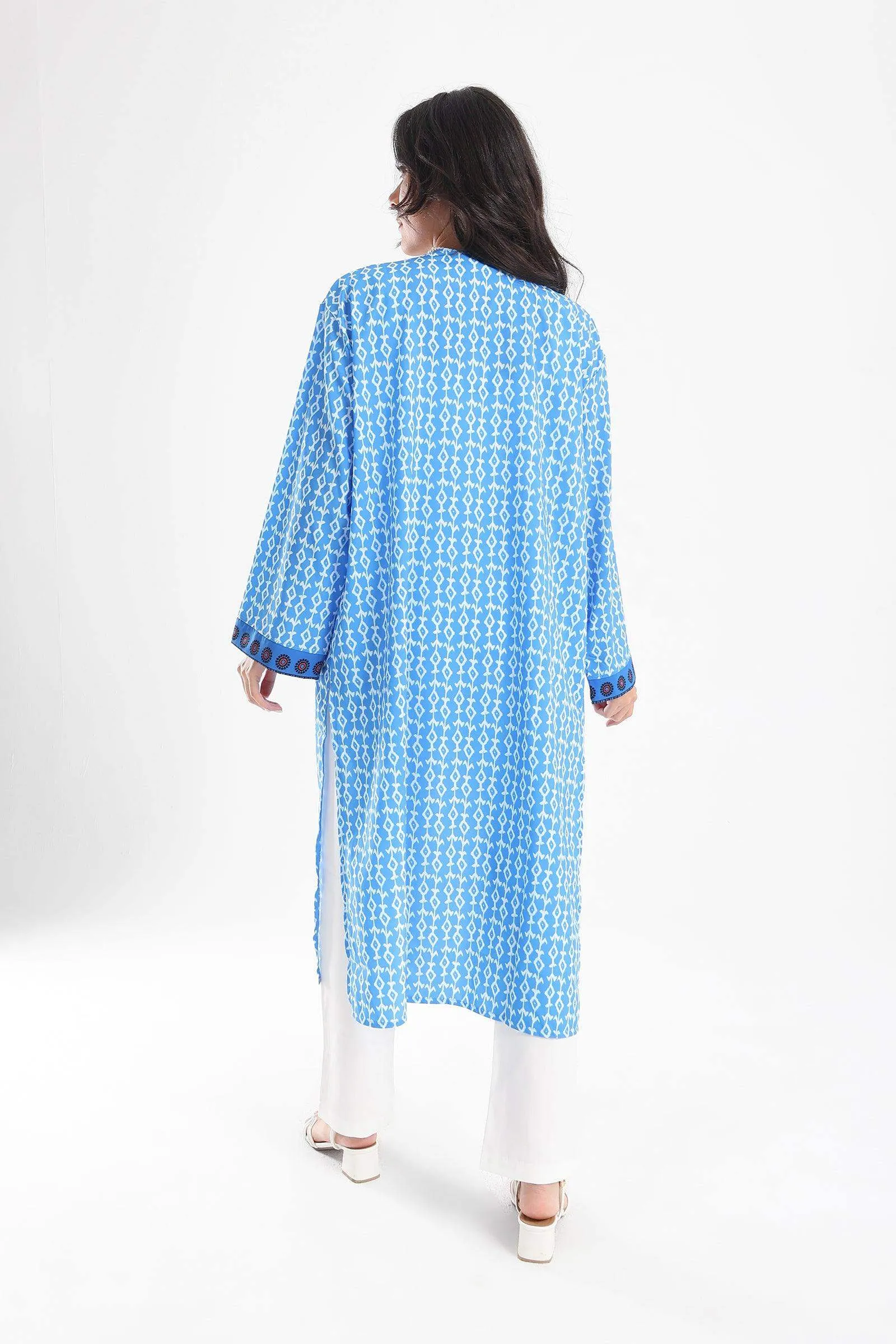 Blue Printed Kimono