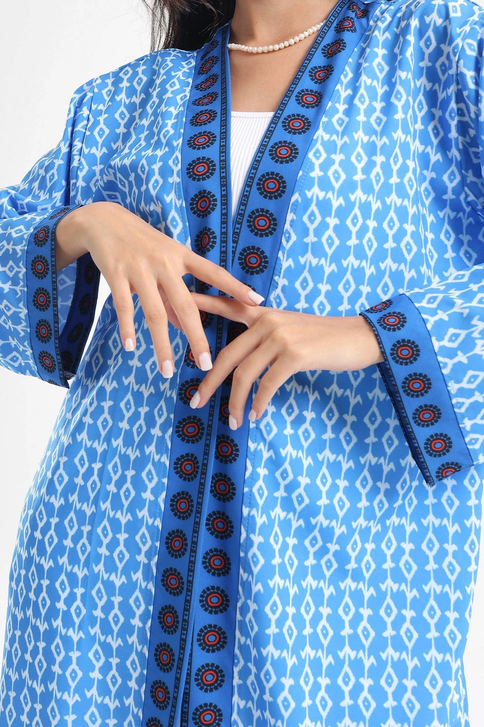 Blue Printed Kimono