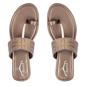Brauch Women's Grey Thumb Square Flats