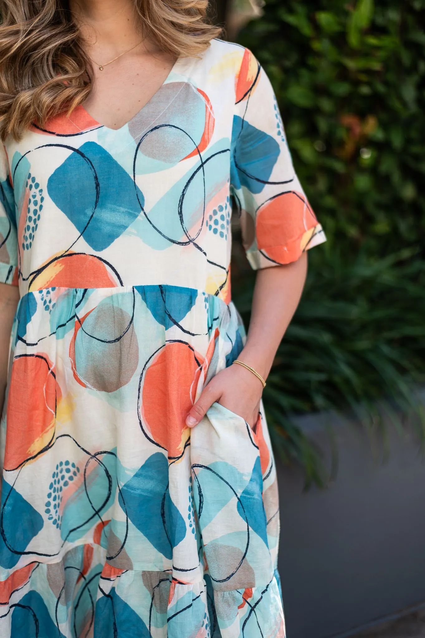 COT CIRCULAR TIERED DRESS