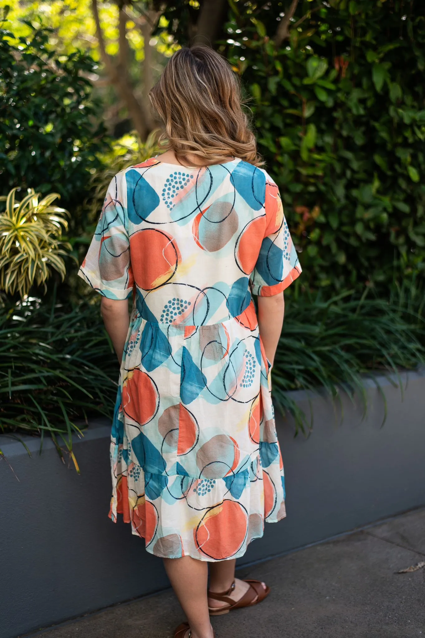 COT CIRCULAR TIERED DRESS