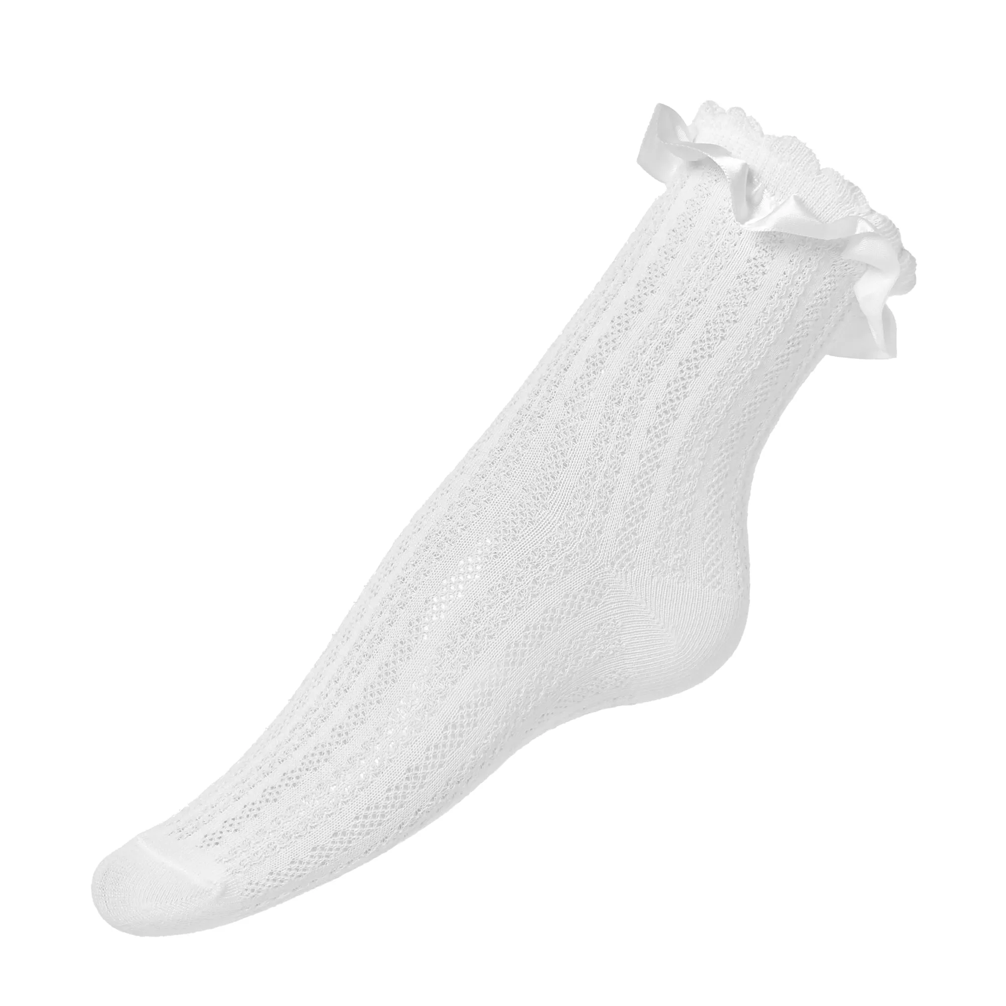 Divine Ruffle White Socks