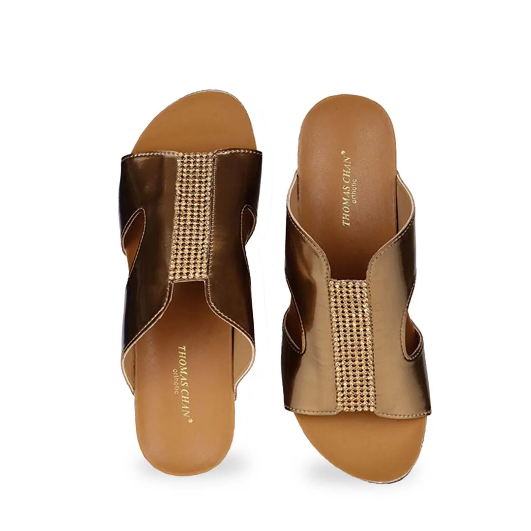 [EXTRA 20% off at cart] Diamond H-Strap Glossy Wedges