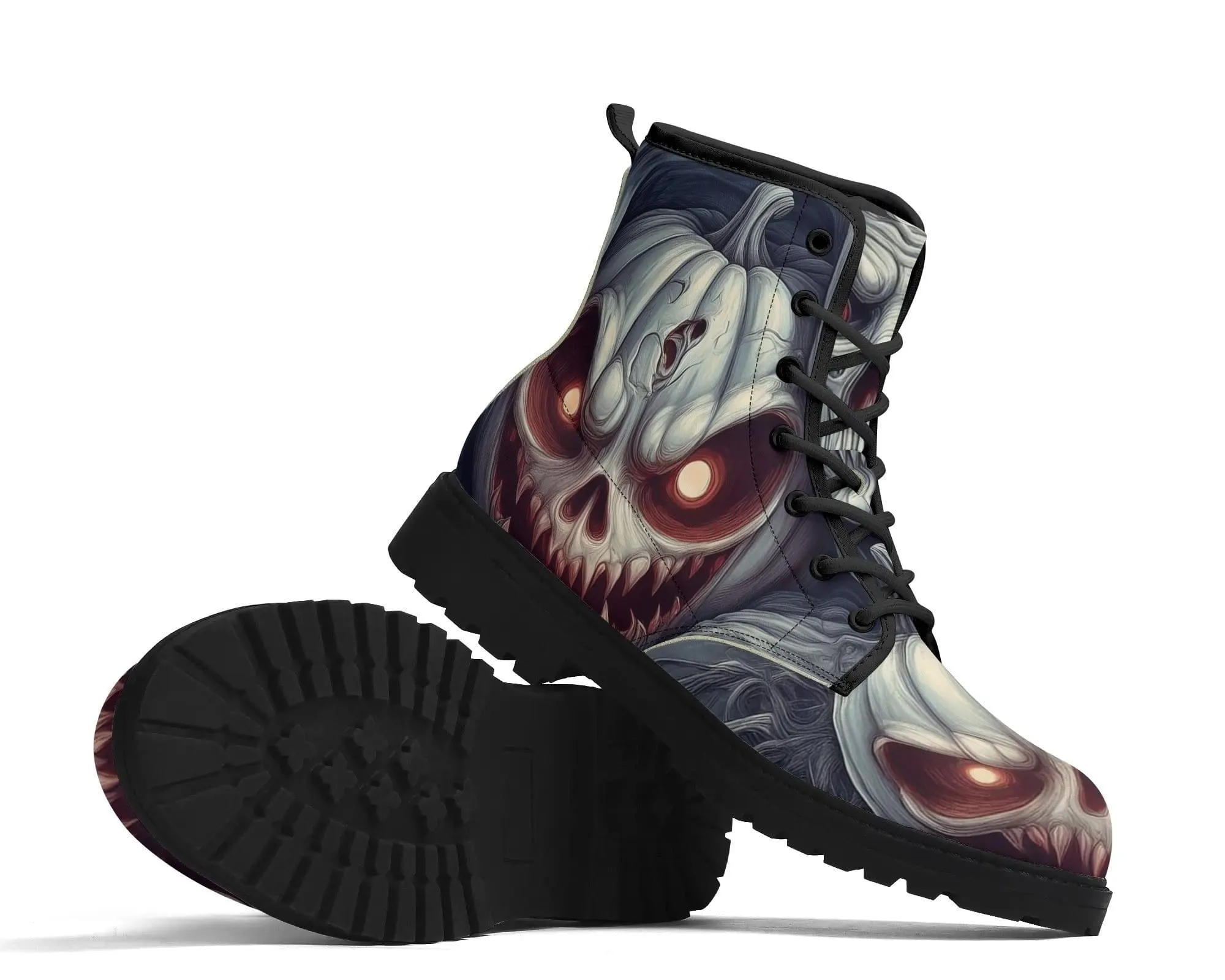 Ghoulish Grin Leather Boots