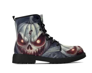 Ghoulish Grin Leather Boots