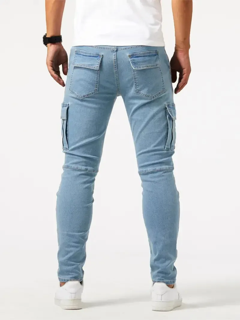 Grijzep - Cargo Broek Heren – Slim Fit Cargo Spijkerbroek met Zakken, Stijlvolle Pasvorm