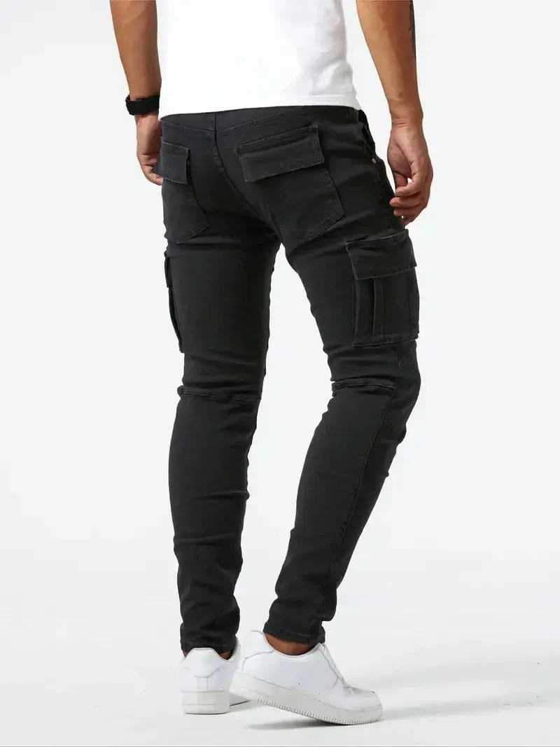 Grijzep - Cargo Broek Heren – Slim Fit Cargo Spijkerbroek met Zakken, Stijlvolle Pasvorm