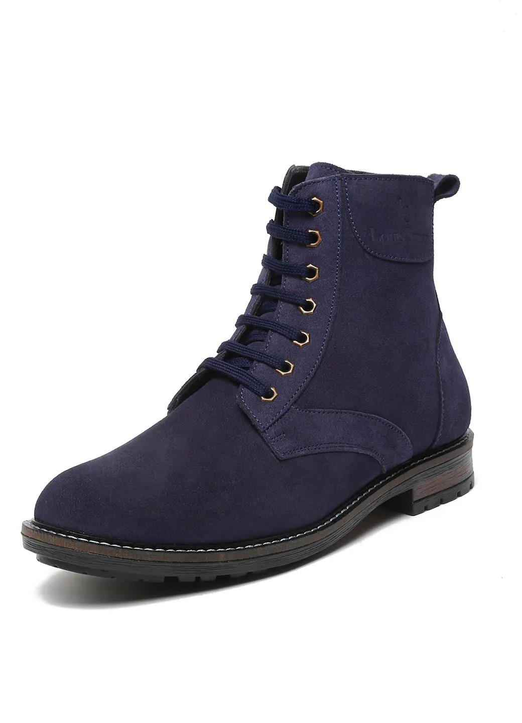 Handmade High Ankle Bikers Long Boot - Italian Suede Leather
