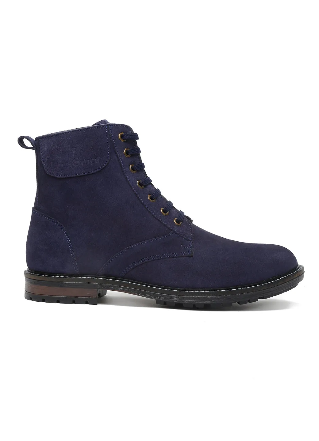 Handmade High Ankle Bikers Long Boot - Italian Suede Leather