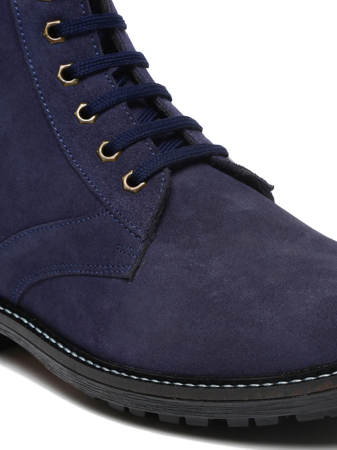 Handmade High Ankle Bikers Long Boot - Italian Suede Leather