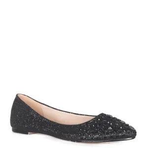 KELSEY BLACK SPARKLY RHINESTONE FLATS