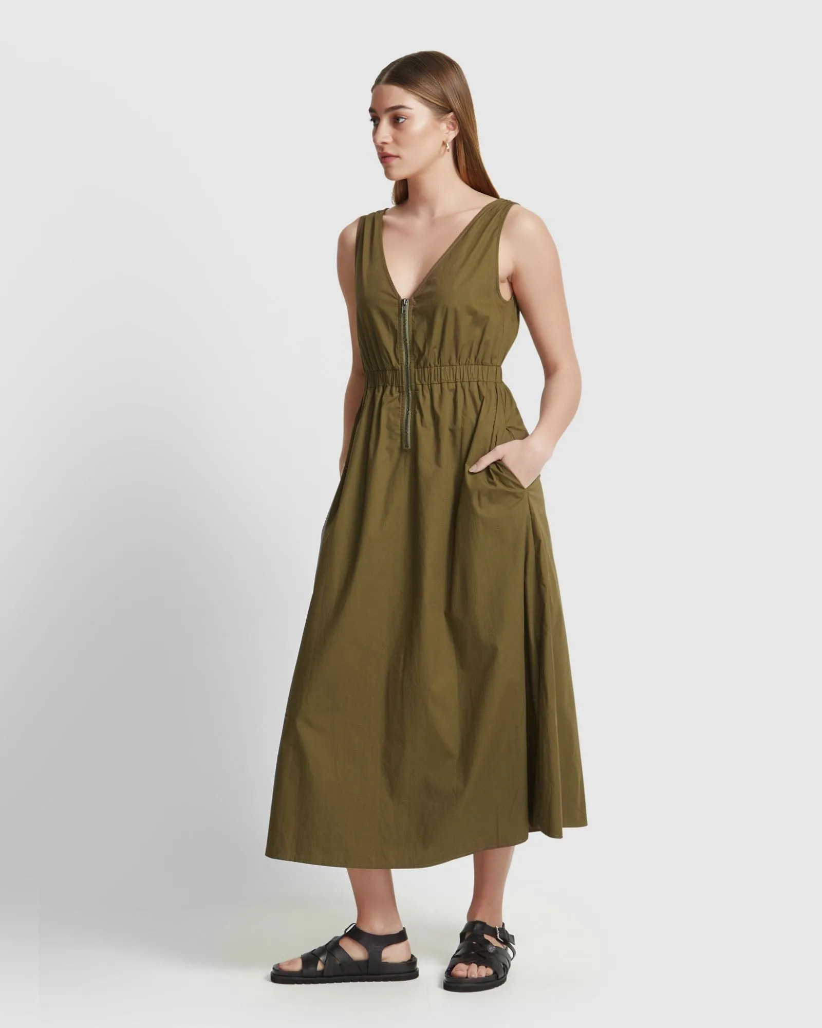 Leona Zip Up Cotton Dress