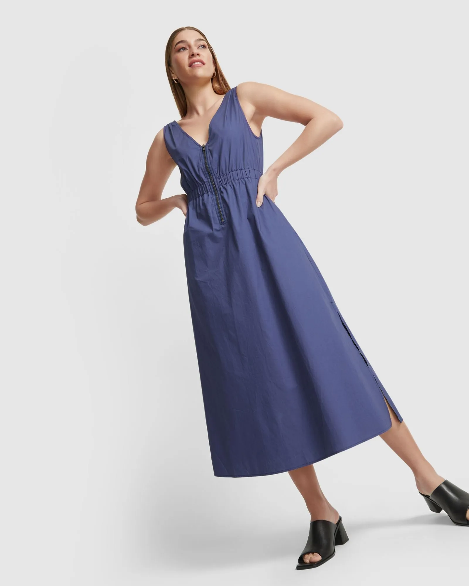 Leona Zip Up Cotton Dress