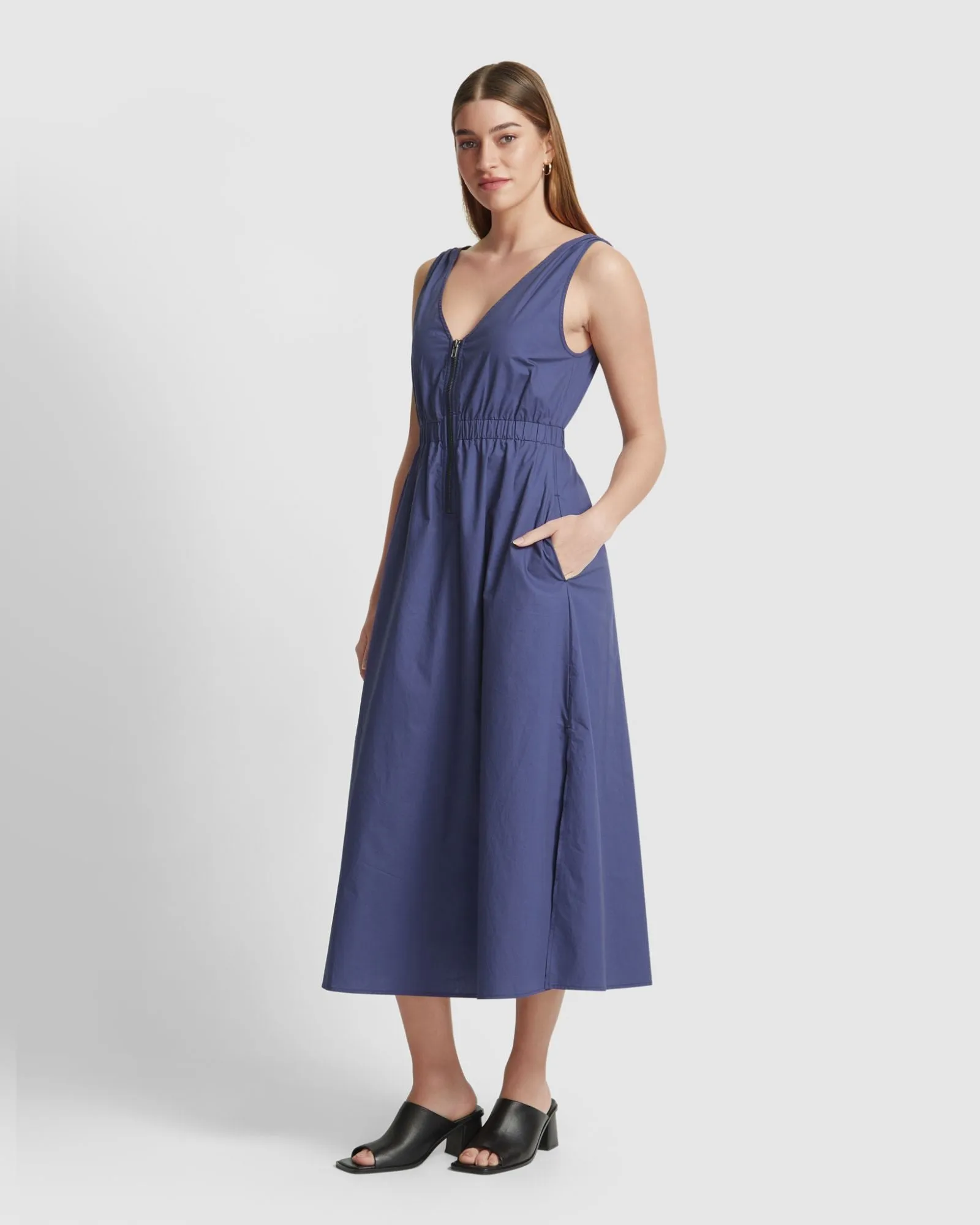 Leona Zip Up Cotton Dress