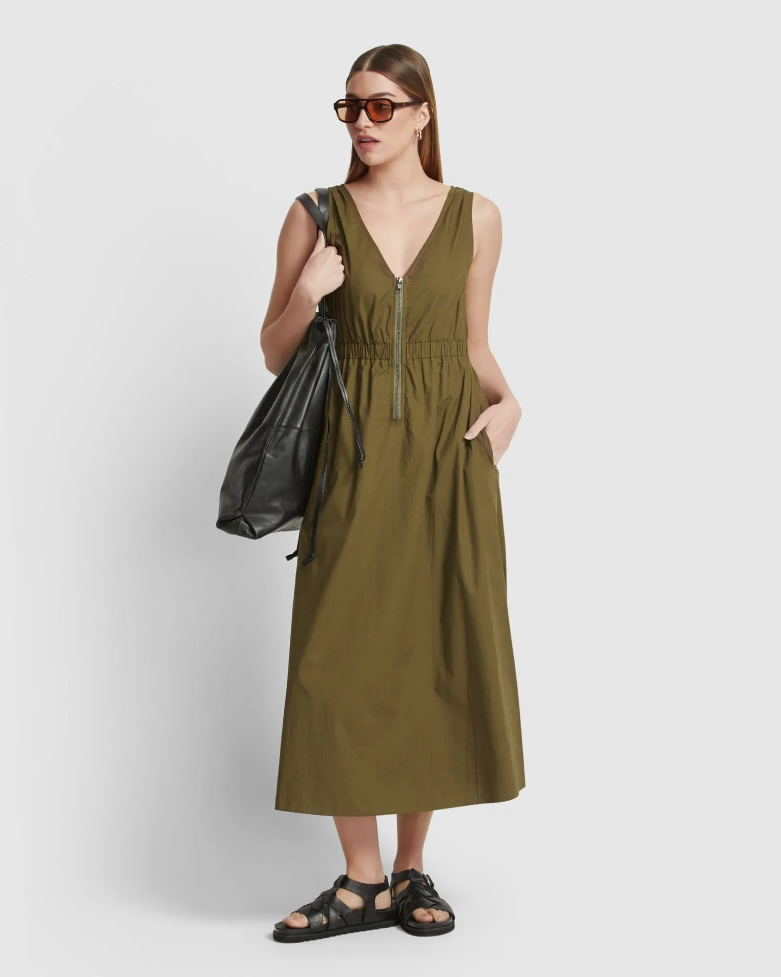 Leona Zip Up Cotton Dress
