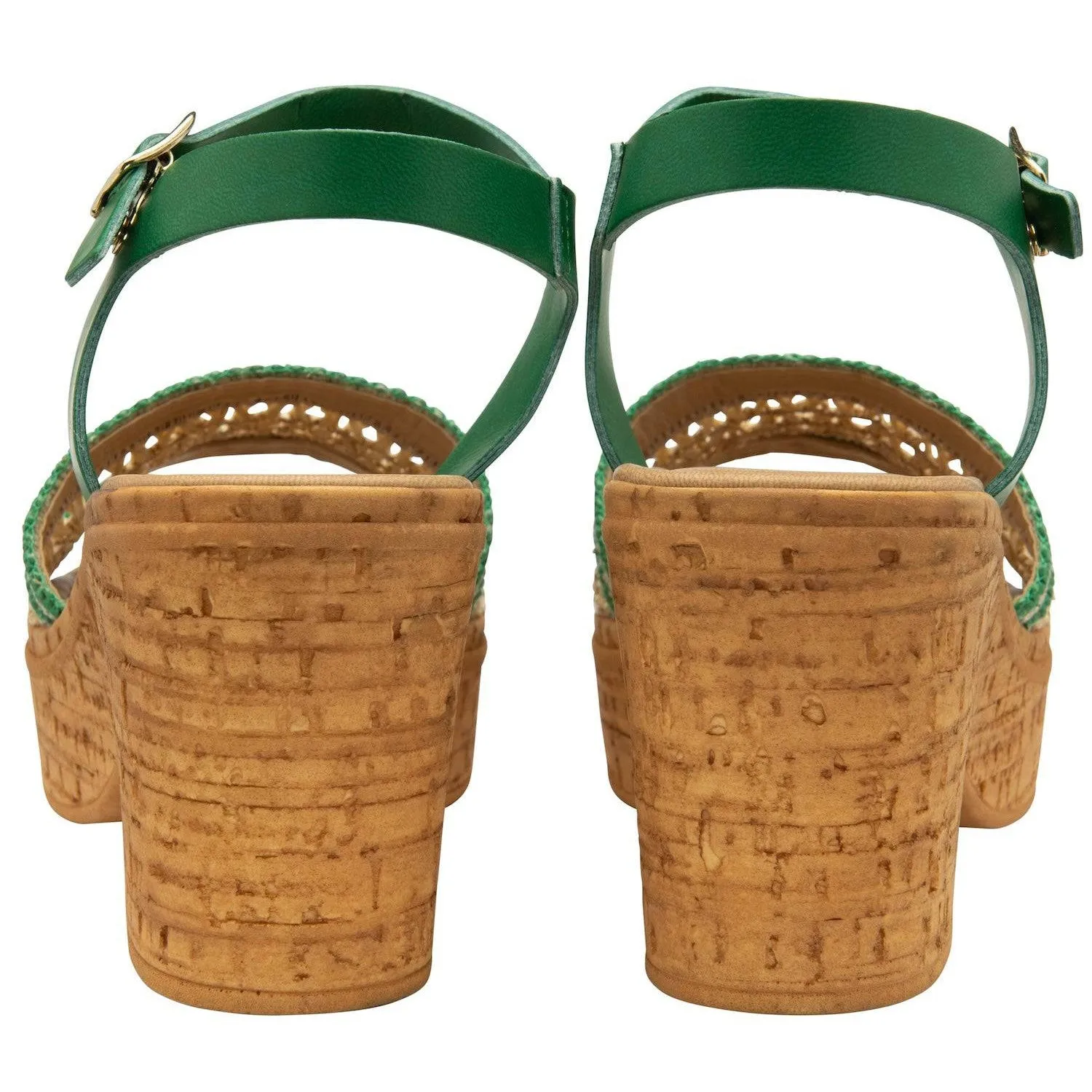 Lotus Chelsia Ladies Italian Green Buckle Sandals
