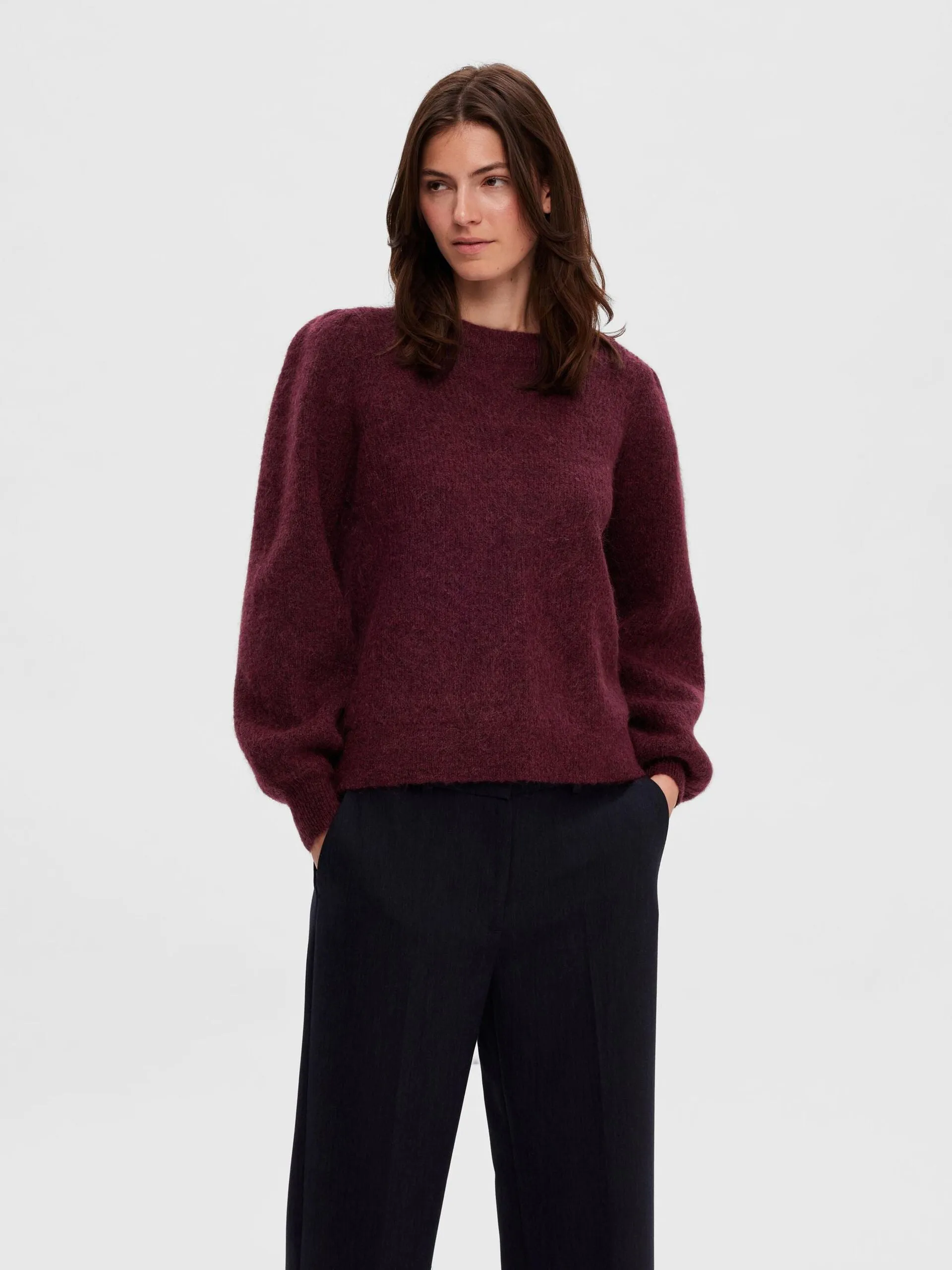 Mola Mia Ls Knit O-Neck - Windsor Wine
