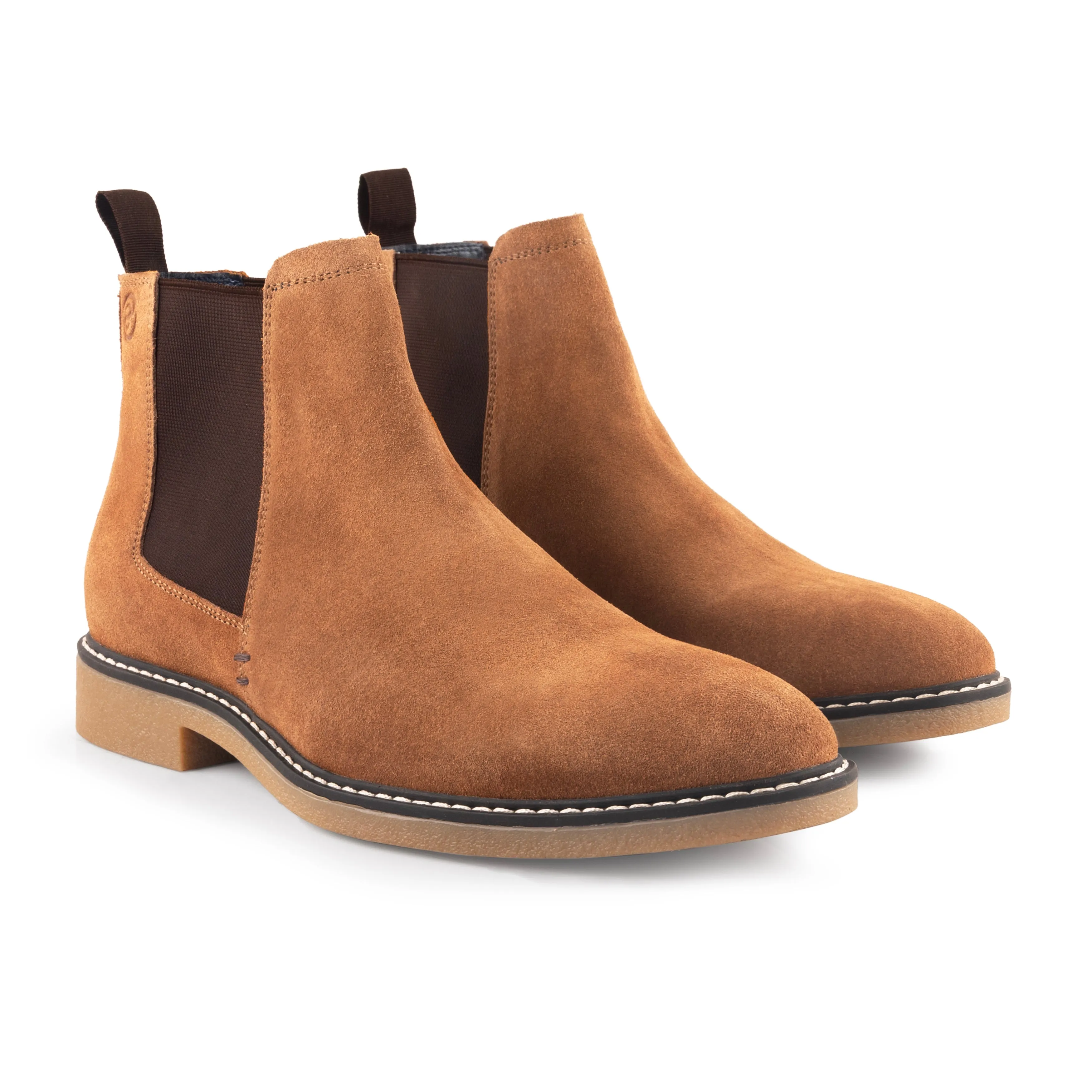 Pimlico Suede Leather Chelsea Boot - Cognac