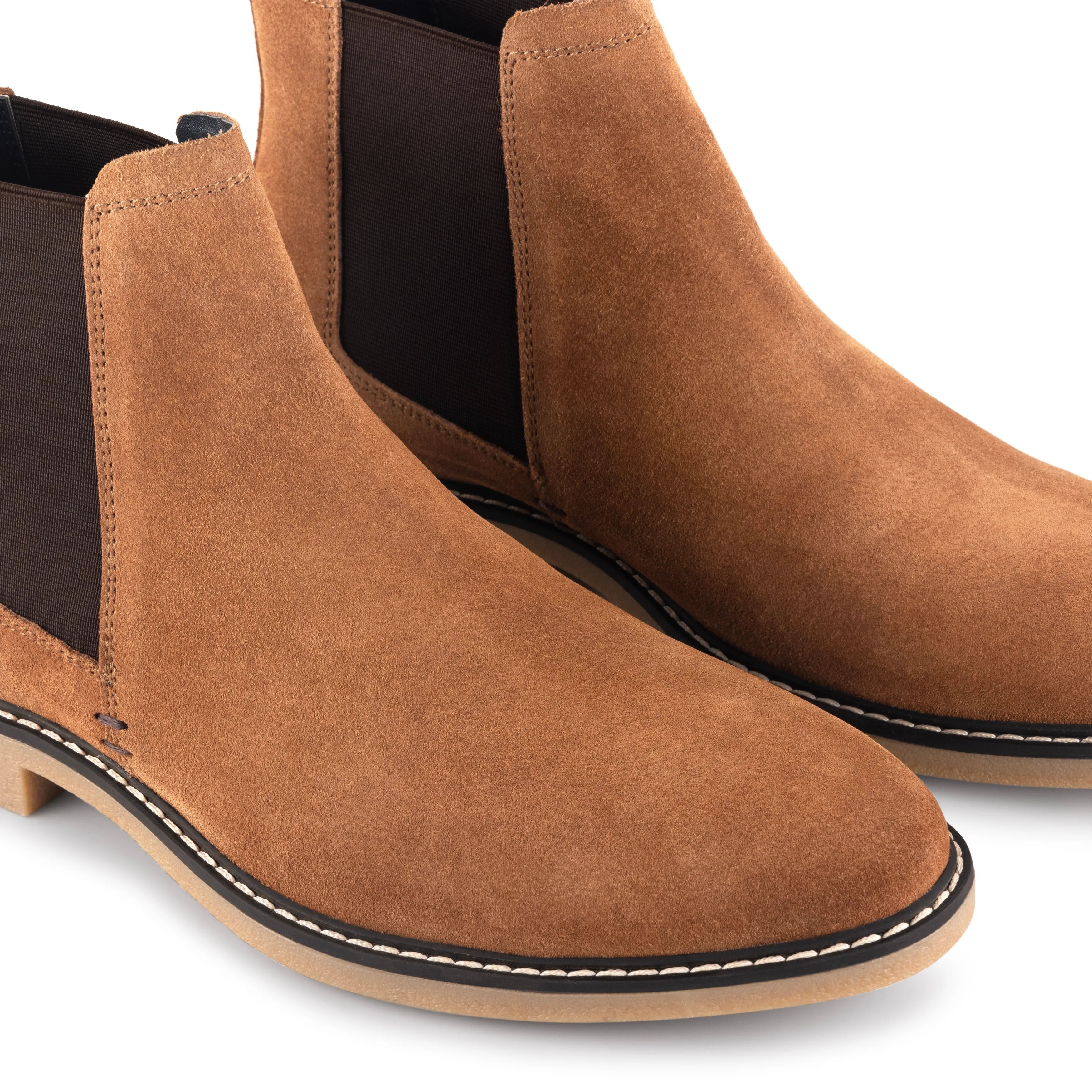 Pimlico Suede Leather Chelsea Boot - Cognac