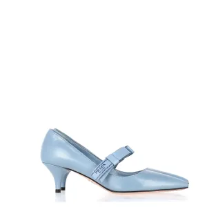 Prada Pointed Toe Pumps in Blue Leather