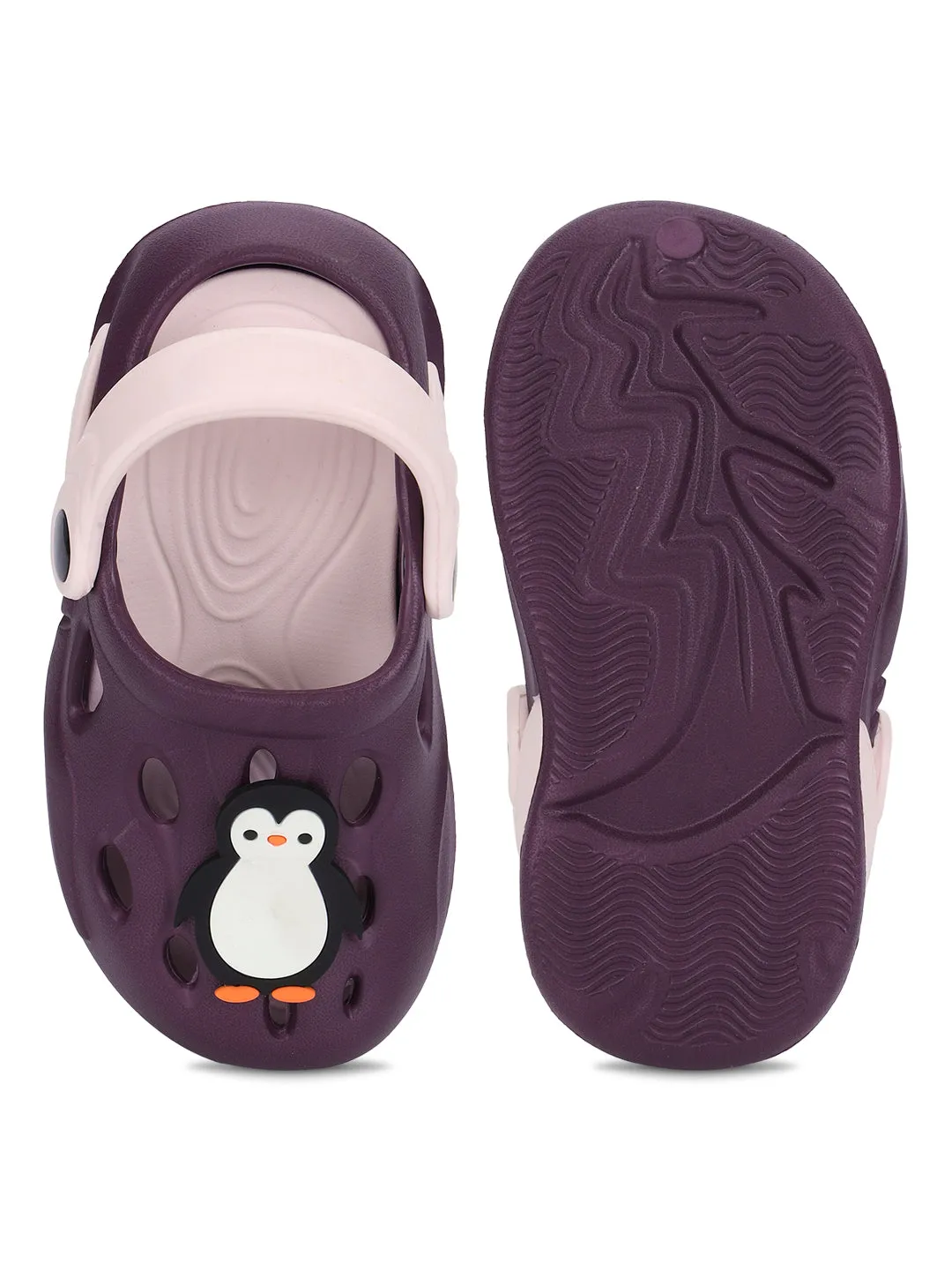 Purple Pink Stylish Slip-On Clogs For Kids-Unisex (TC-LCLOG4-PURPNK)