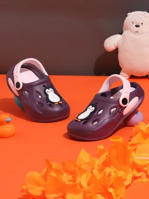 Purple Pink Stylish Slip-On Clogs For Kids-Unisex (TC-LCLOG4-PURPNK)