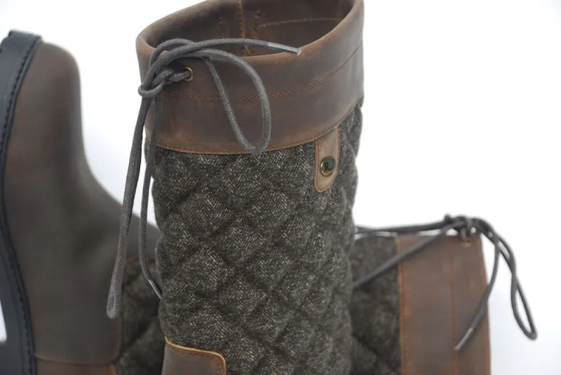 Rhinegold 'Elite' Tweed Georgia Leather Country Boots