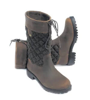 Rhinegold 'Elite' Tweed Georgia Leather Country Boots