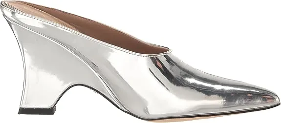 Sam Edelman Vonn Soft Silver Slip On Pointed Toe Kitten Heeled Dress Pumps