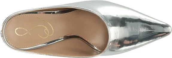 Sam Edelman Vonn Soft Silver Slip On Pointed Toe Kitten Heeled Dress Pumps