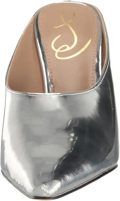 Sam Edelman Vonn Soft Silver Slip On Pointed Toe Kitten Heeled Dress Pumps