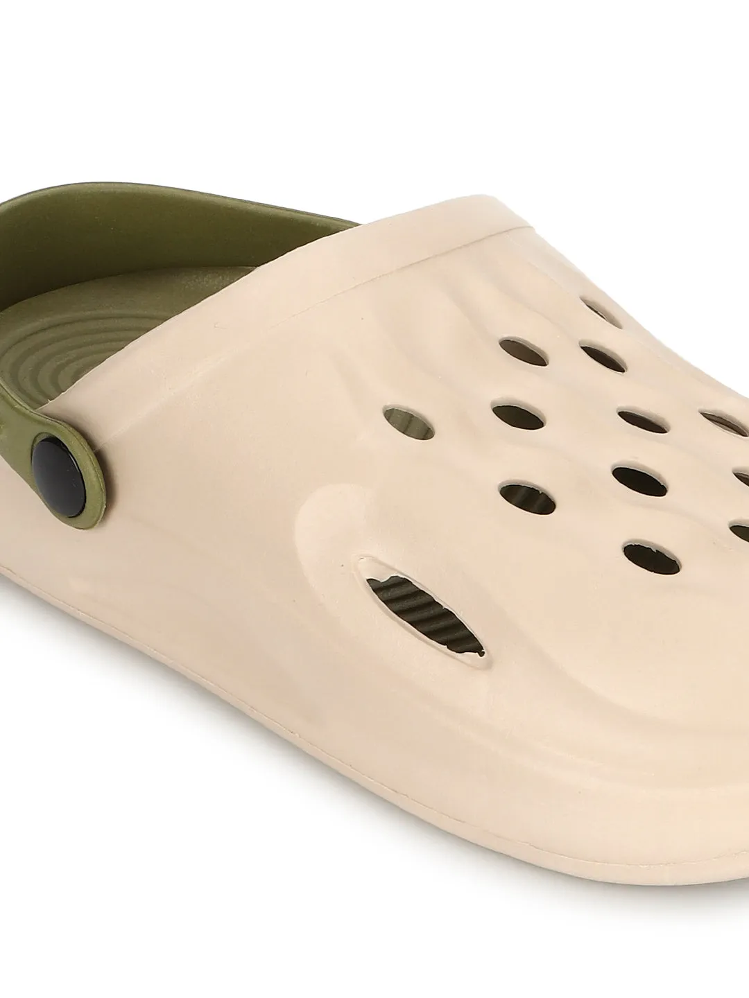 Sand Green Stylish Slip-On Clogs For Kids-Unisex (TC-LCLOG3-SNDGRN)