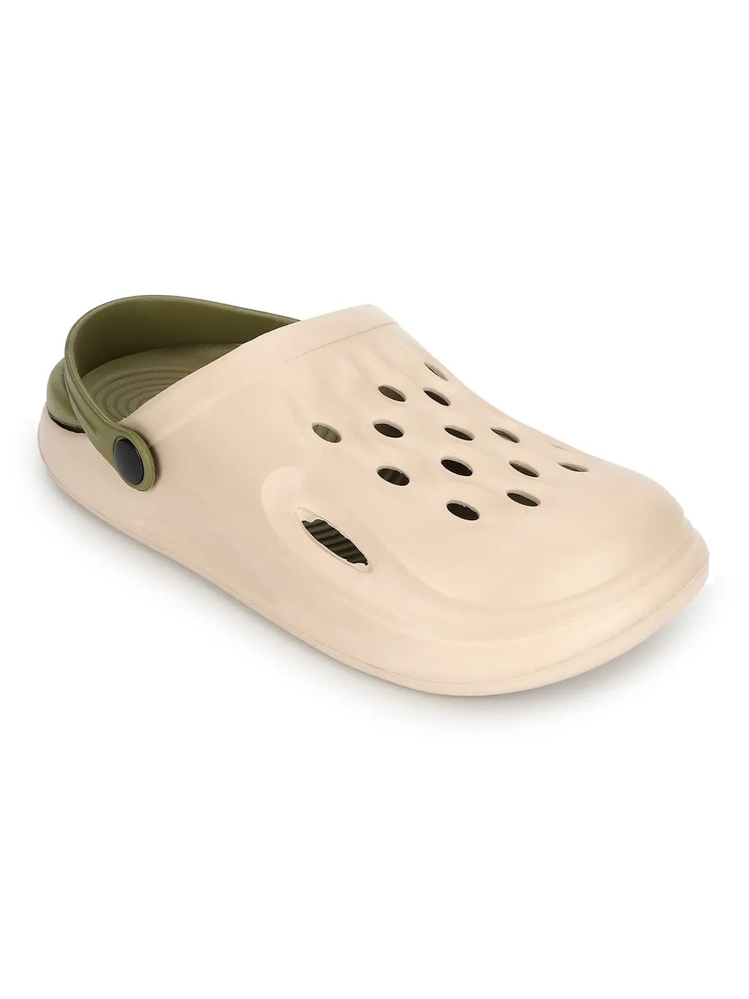 Sand Green Stylish Slip-On Clogs For Kids-Unisex (TC-LCLOG3-SNDGRN)