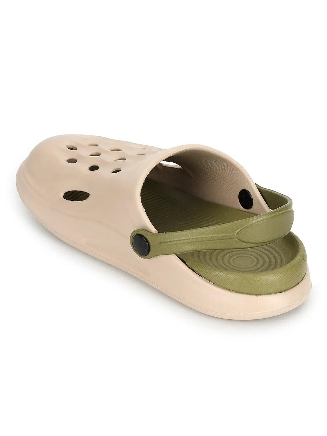 Sand Green Stylish Slip-On Clogs For Kids-Unisex (TC-LCLOG3-SNDGRN)