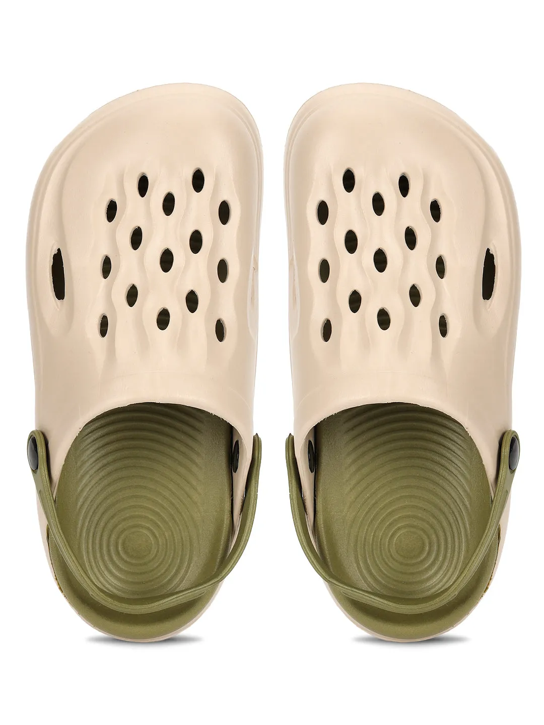 Sand Green Stylish Slip-On Clogs For Kids-Unisex (TC-LCLOG3-SNDGRN)