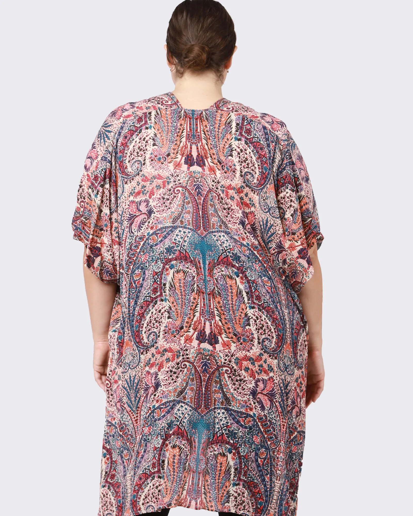 Siai Printed Kimono | Brown / Red