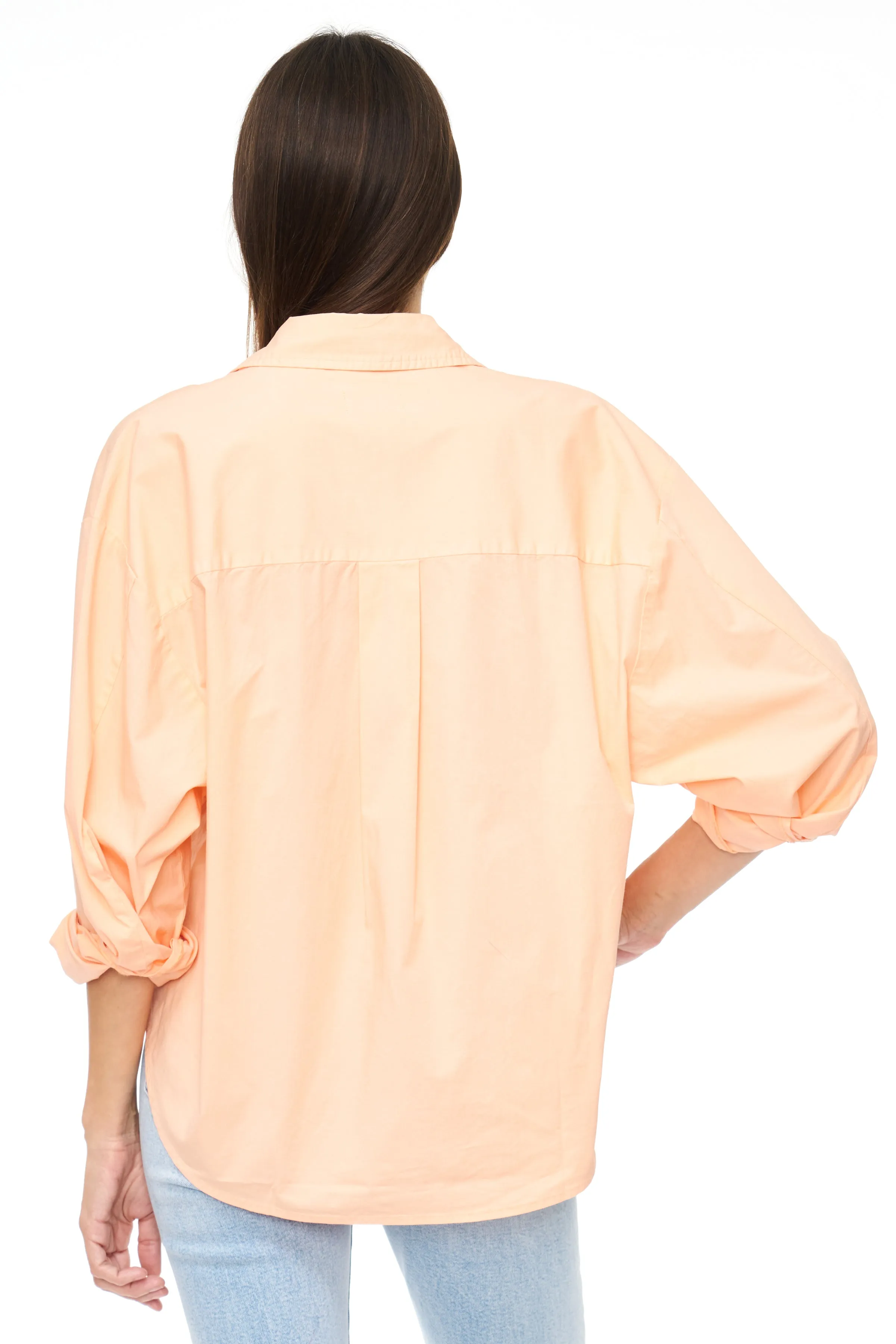 Sloane Long Sleeve Oversized Button Down Shirt - Sherbet