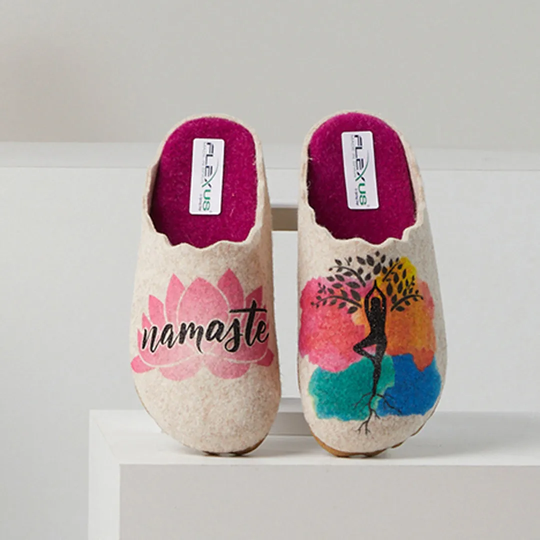 Spring Step Shoes  Flexus Namaste Slipper Women’s Felt Indoor/Outdoor 1" Heel