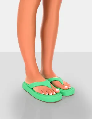 Surfs Up Green Flatform Flip Flop Thong Sandals